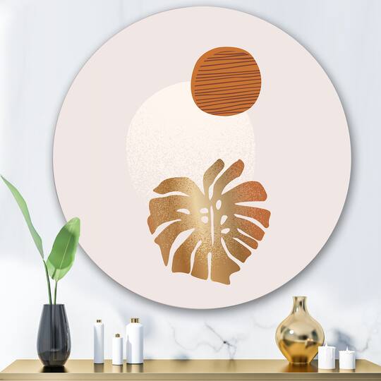 Designart - Tropical Palm Leaf & Abstract Geometry Shapes II